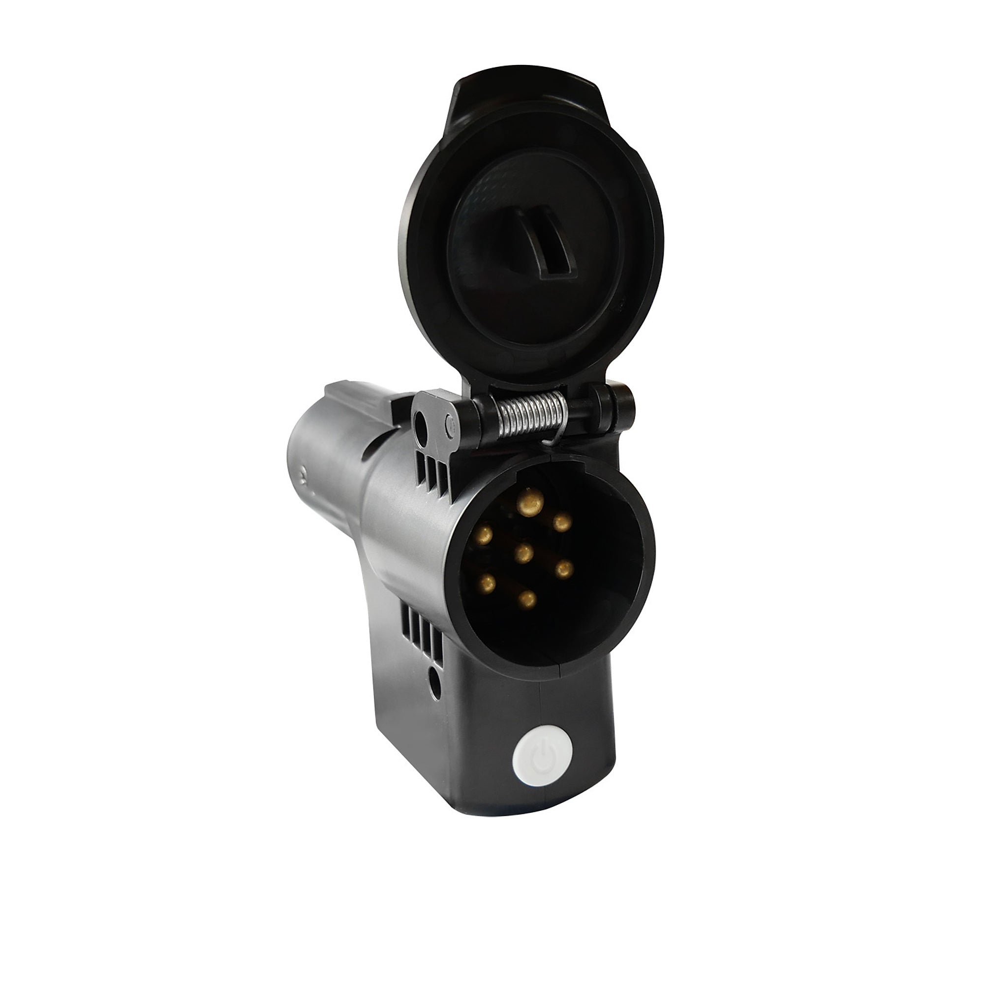 HENDO T7PS Wireless Trailer Light Transmitter – 7-Pin Round Plug Adapter for Wireless Trailer Light Kits, Plug-and-Play Tow Signal Transmitter