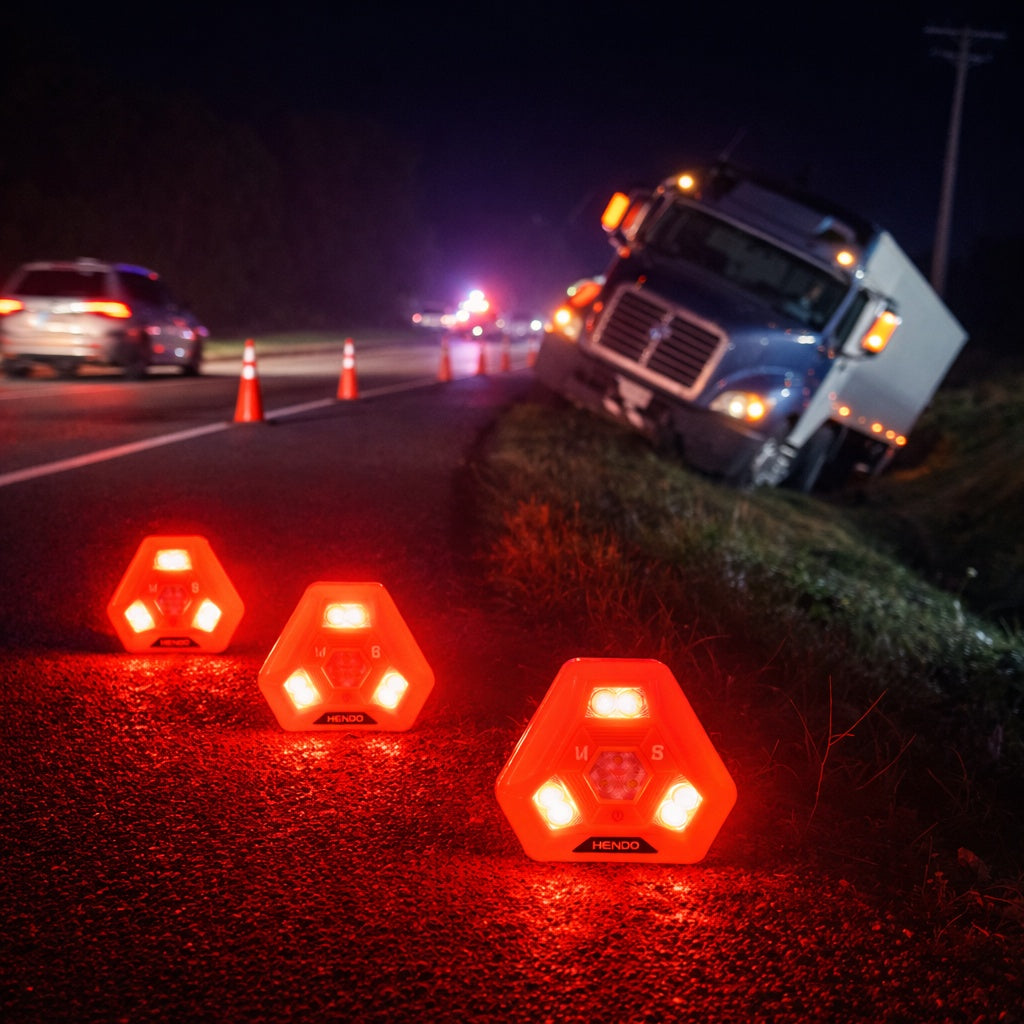 EL5111 Emergency Roadside Traffic Director Beacons – High-Visibility RED LED Strobe Light 3 Pack